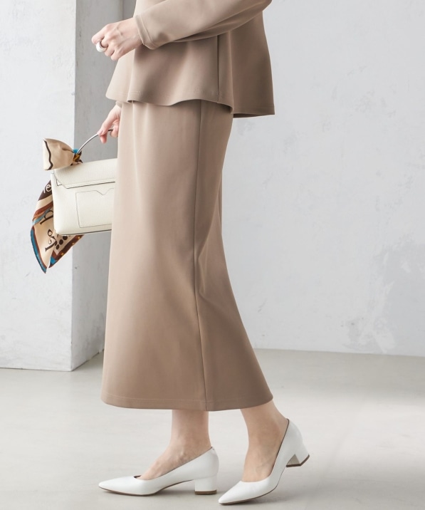 手洗い可能〉ストレッチ ダンボール タイト スカート（セットアップ
