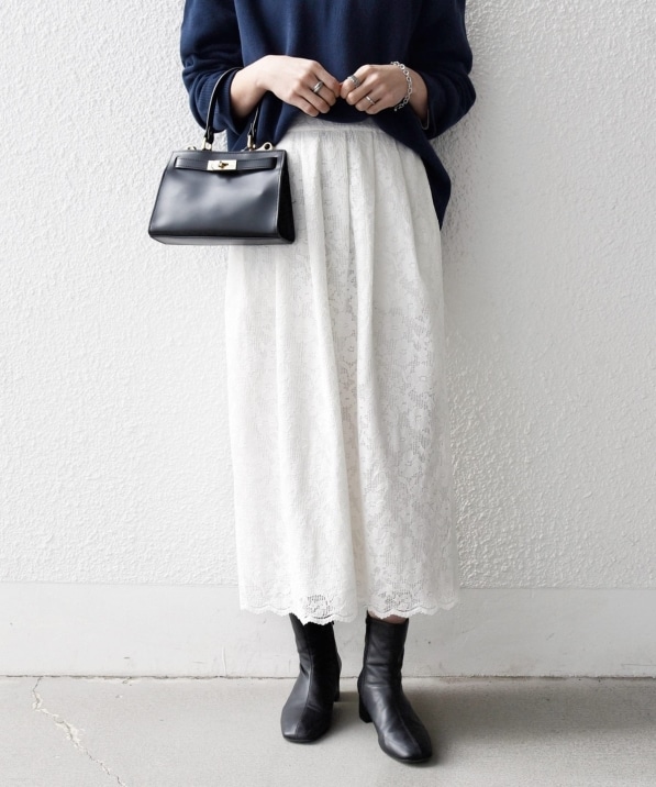 追加予約》SHIPS any:〈手洗い可能〉フラワー メッシュ レース タック