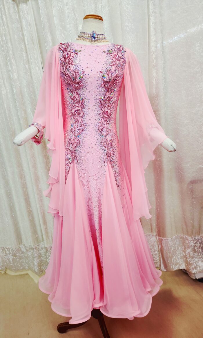 試着・レンタル・購入】社交ダンスドレス ベビーピンク MLサイズ