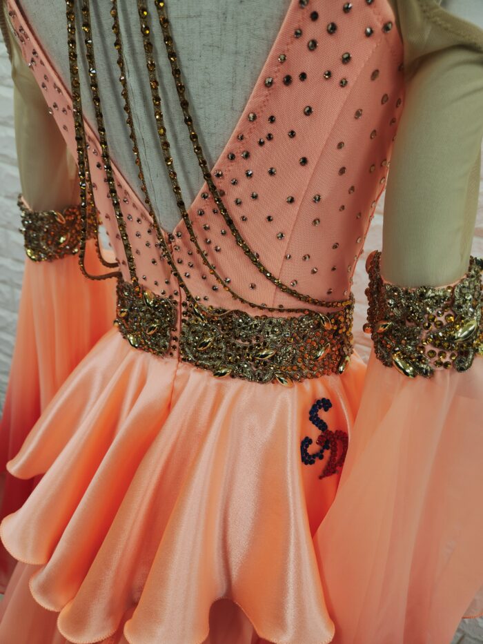 試着・レンタル・購入】社交ダンスドレス オレンジ Mサイズ