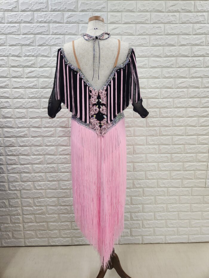 試着・レンタル・購入】社交ダンスドレス LLサイズ ブラック/ピンク