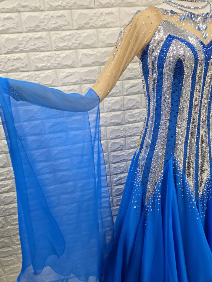 試着・レンタル・購入】社交ダンスドレス Lサイズ ロイヤルブルー