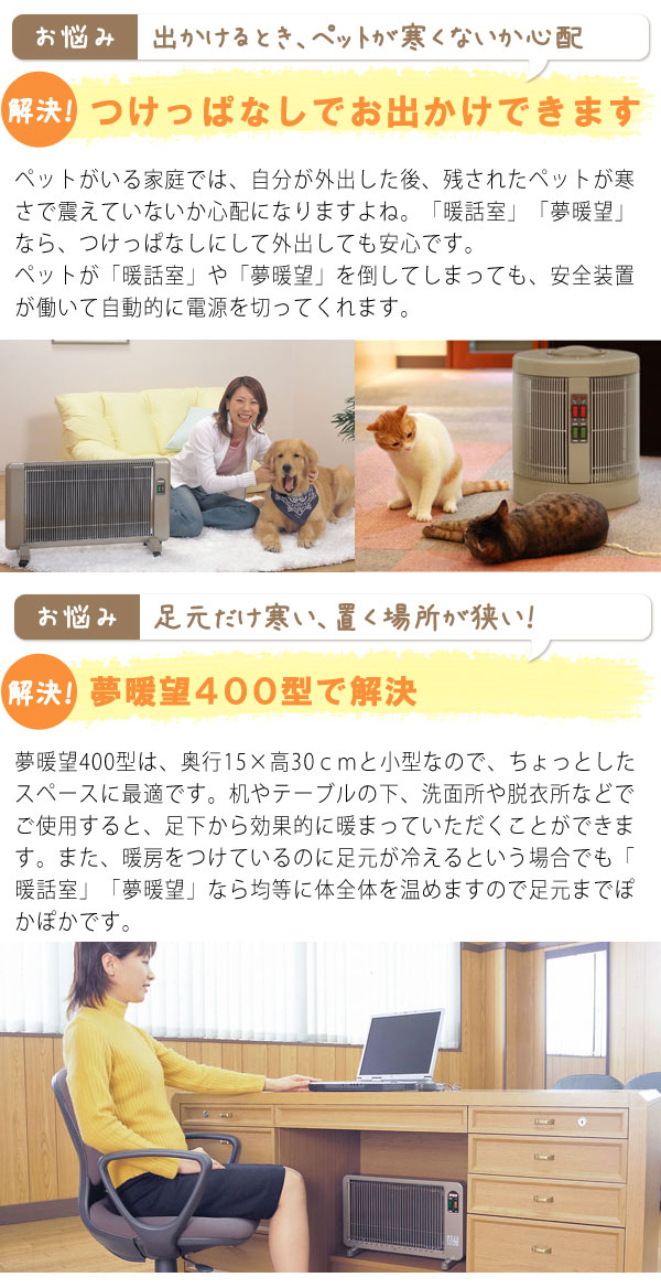 遠赤外線パネルヒーター 夢暖望1200型H【アールシーエス】 夢暖房 電気