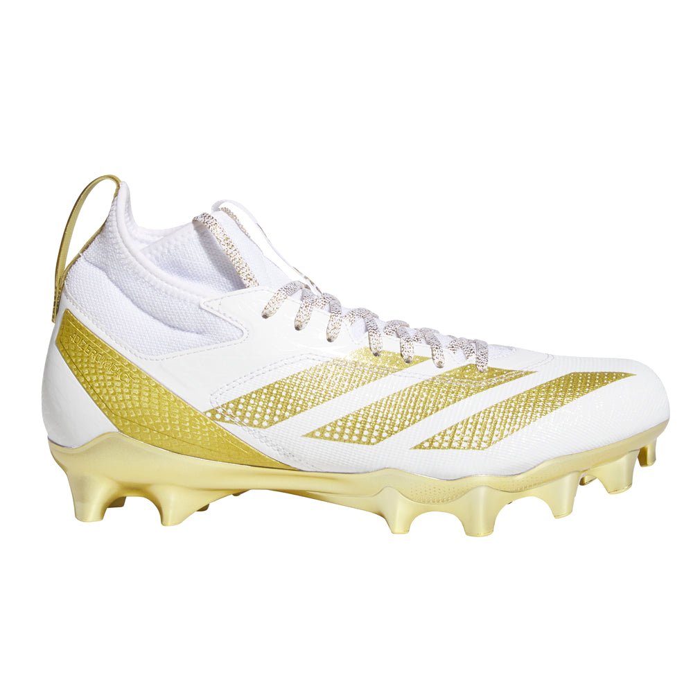 Shop Gold, White Mens Adizero Impact Exotic Speed Football Cleats