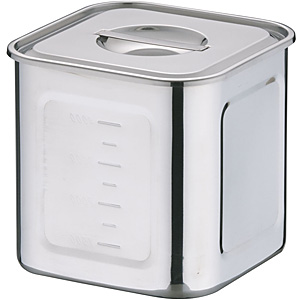 三宝産業 YUKIWA UK 18-8 ステンレス 深型 角キッチンポット 手付 21cm