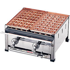 カンダ 銅たこ焼台 4連セット LPガス A 28穴×4枚 - 調理器具のSHOKUBI