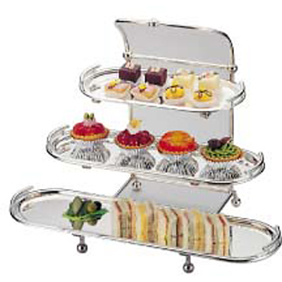 三宝産業 YUKIWA UK 18-8 ステンレス 小判 ケーキスタンド 3段 B