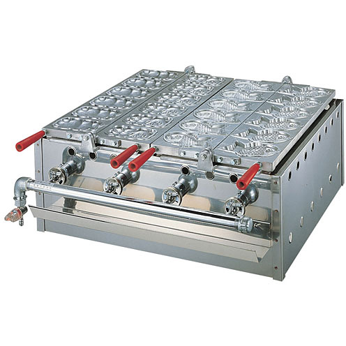 蜜元研究所 蜜元式 焼饅頭機 2連 LPガス 大判焼 φ74mm - 調理器具のSHOKUBI