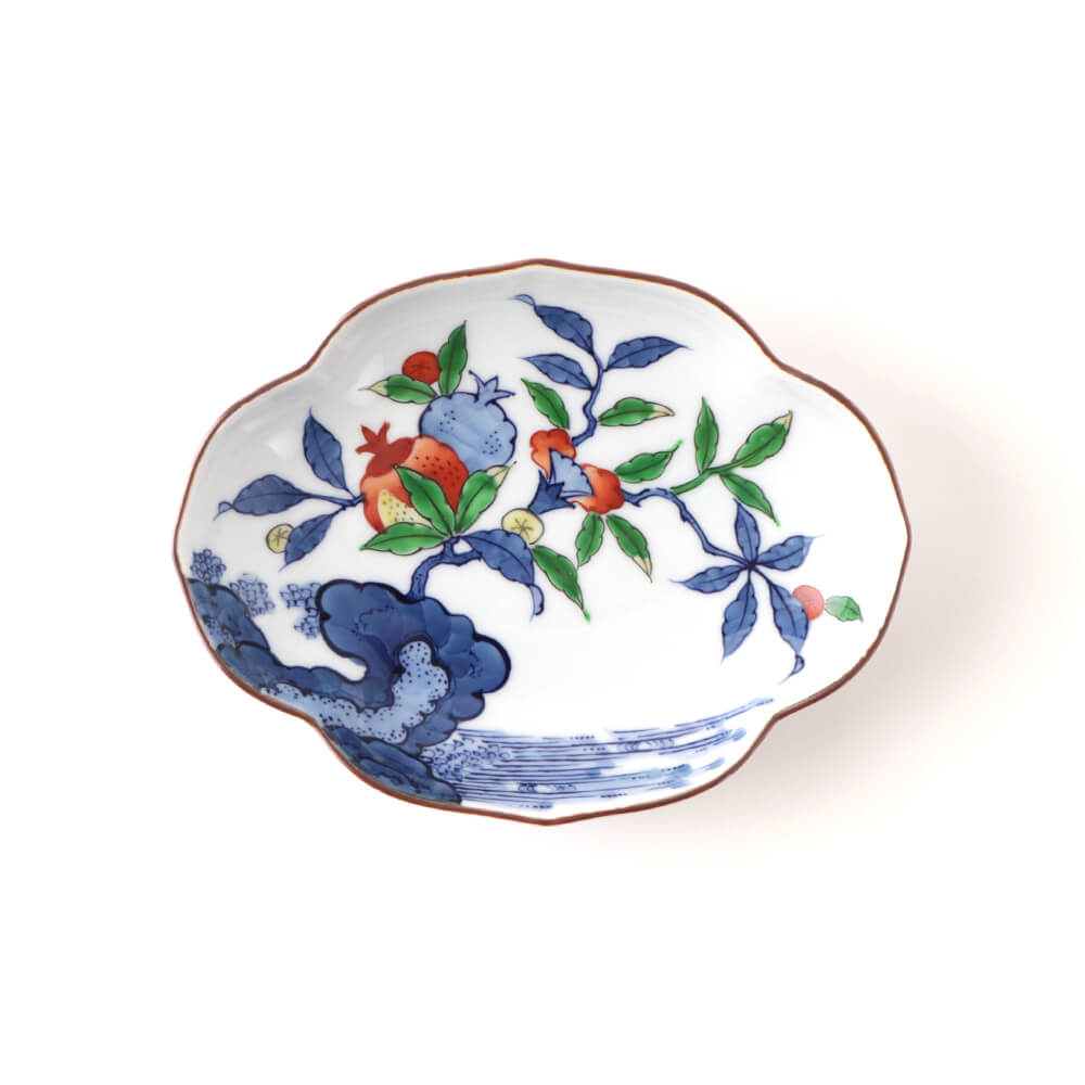 染錦柘榴絵 銘々皿 ｜ 有田焼の源右衛門窯公式オンラインショップ