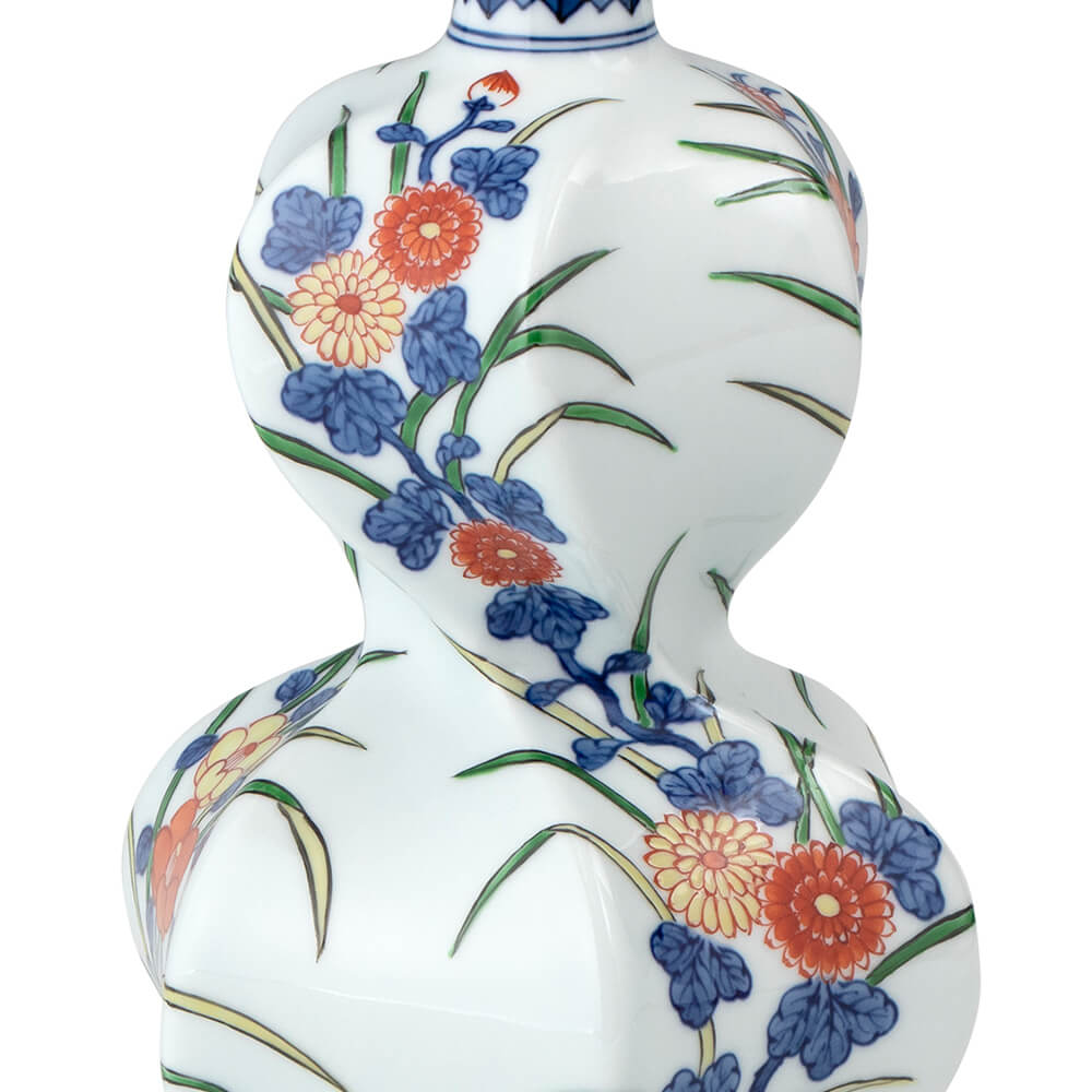 染錦花割 花瓶 ｜ 有田焼の源右衛門窯公式オンラインショップ