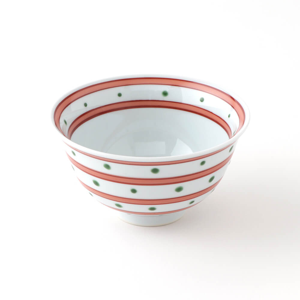 赤絵筋丸紋 飯碗 ｜ 有田焼の源右衛門窯公式オンラインショップ