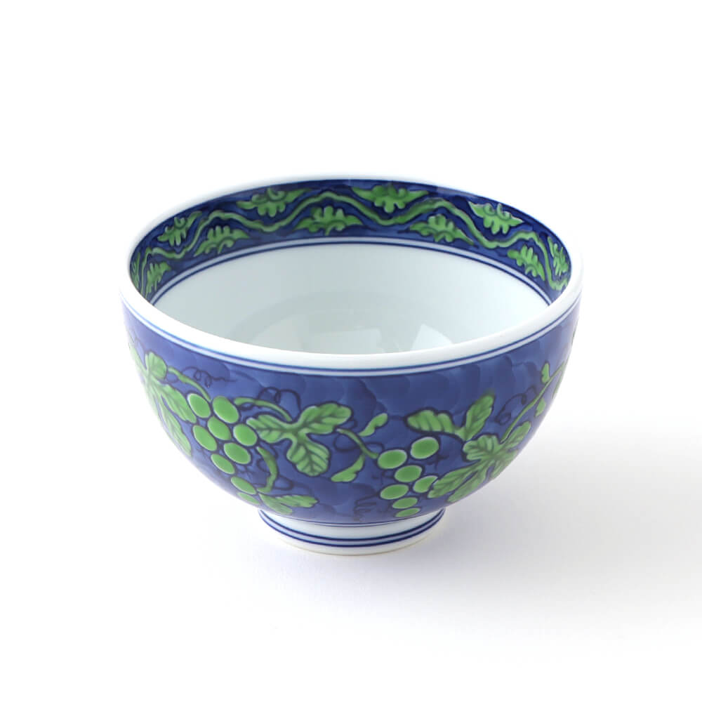 緑彩葡萄絵 飯碗 ｜ 有田焼の源右衛門窯公式オンラインショップ