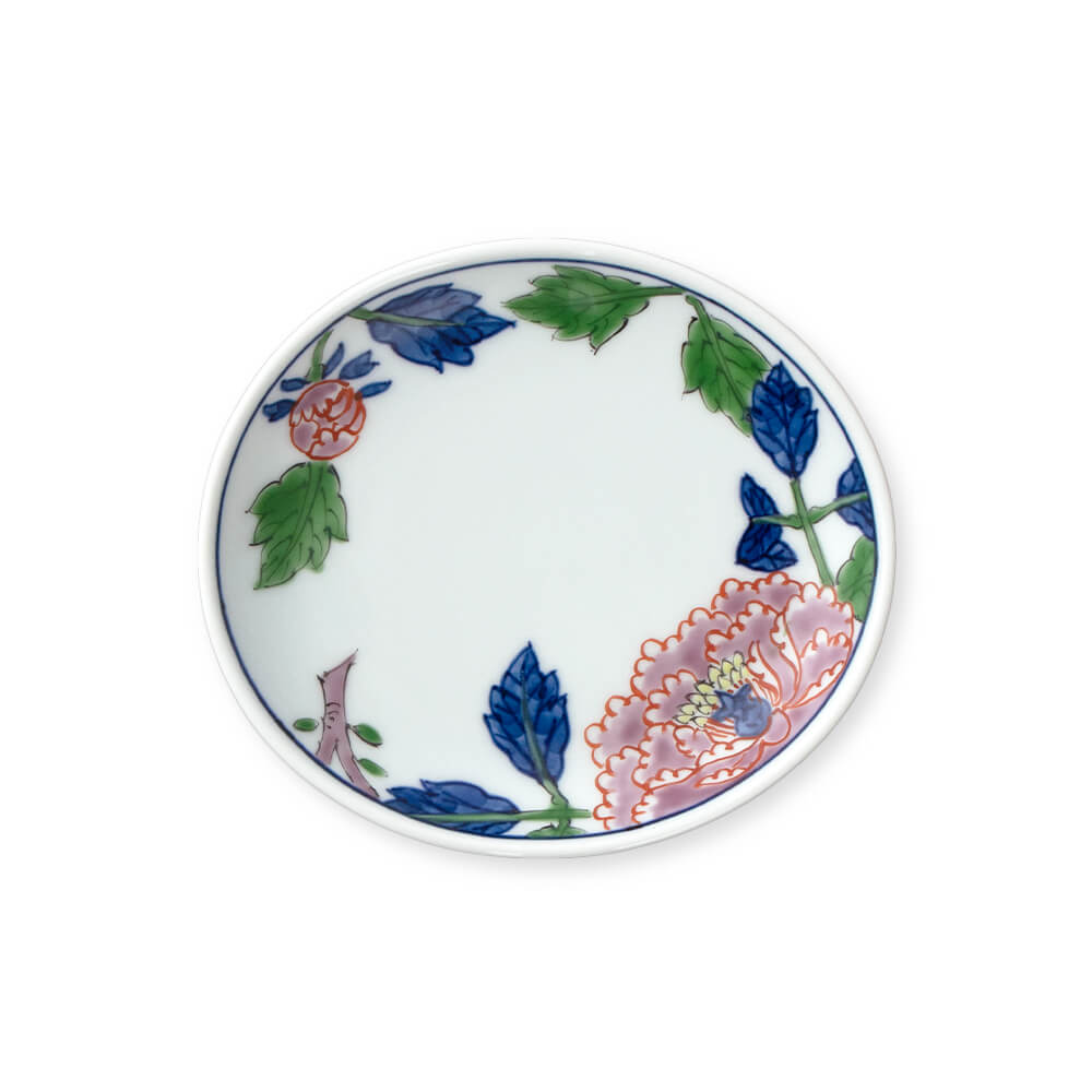染錦紫牡丹絵 小皿（楕円） ｜ 有田焼の源右衛門窯公式オンラインショップ