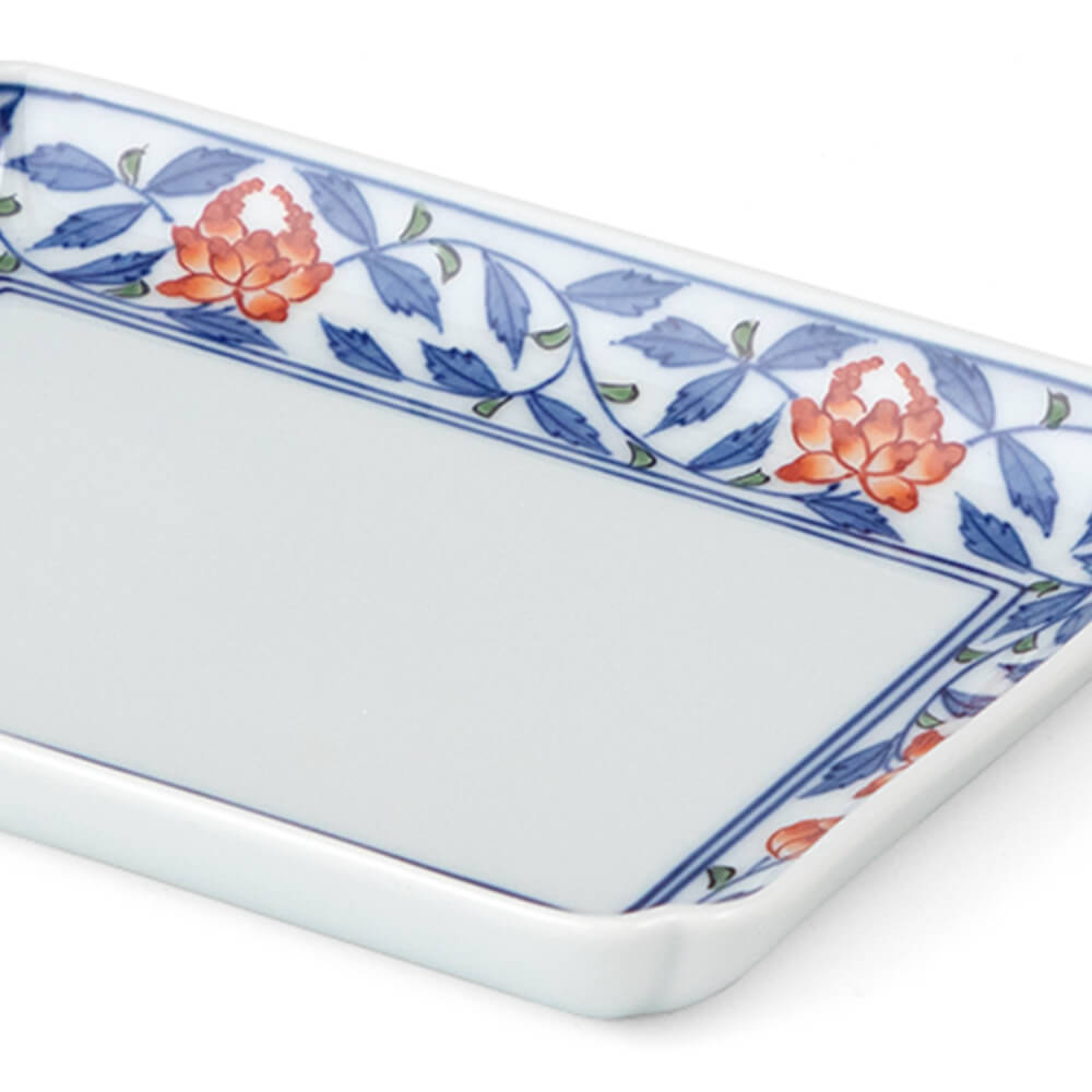 染錦花唐草 角平銘々皿 ｜ 有田焼の源右衛門窯公式オンラインショップ