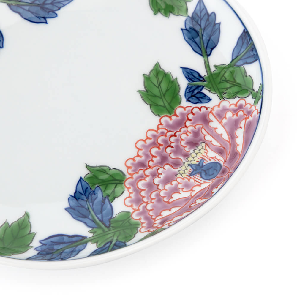 染錦紫牡丹絵（楕円・小）皿 ｜ 有田焼の源右衛門窯公式オンラインショップ