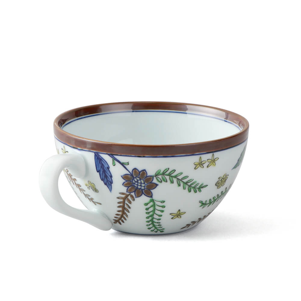 染錦更紗手花蝶文 スープ碗 ｜ 有田焼の源右衛門窯公式オンラインショップ