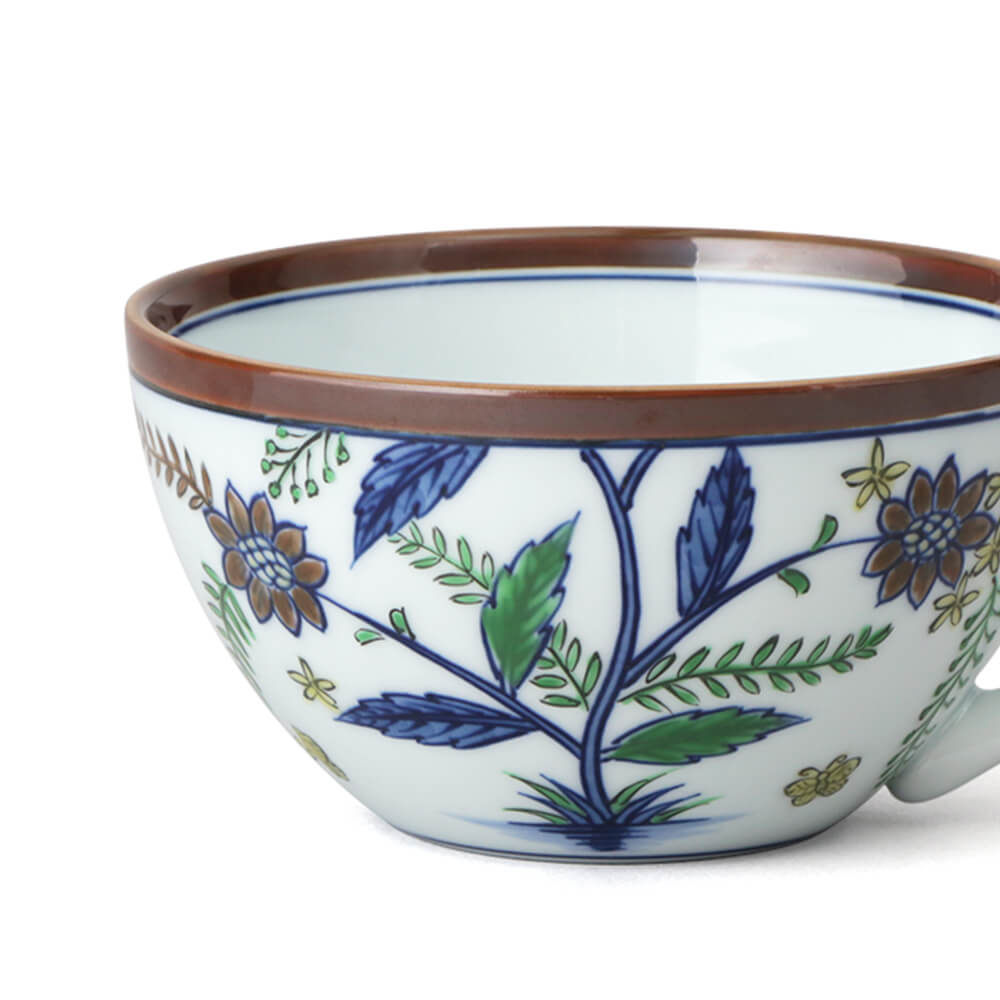 染錦更紗手花蝶文 スープ碗 ｜ 有田焼の源右衛門窯公式オンラインショップ