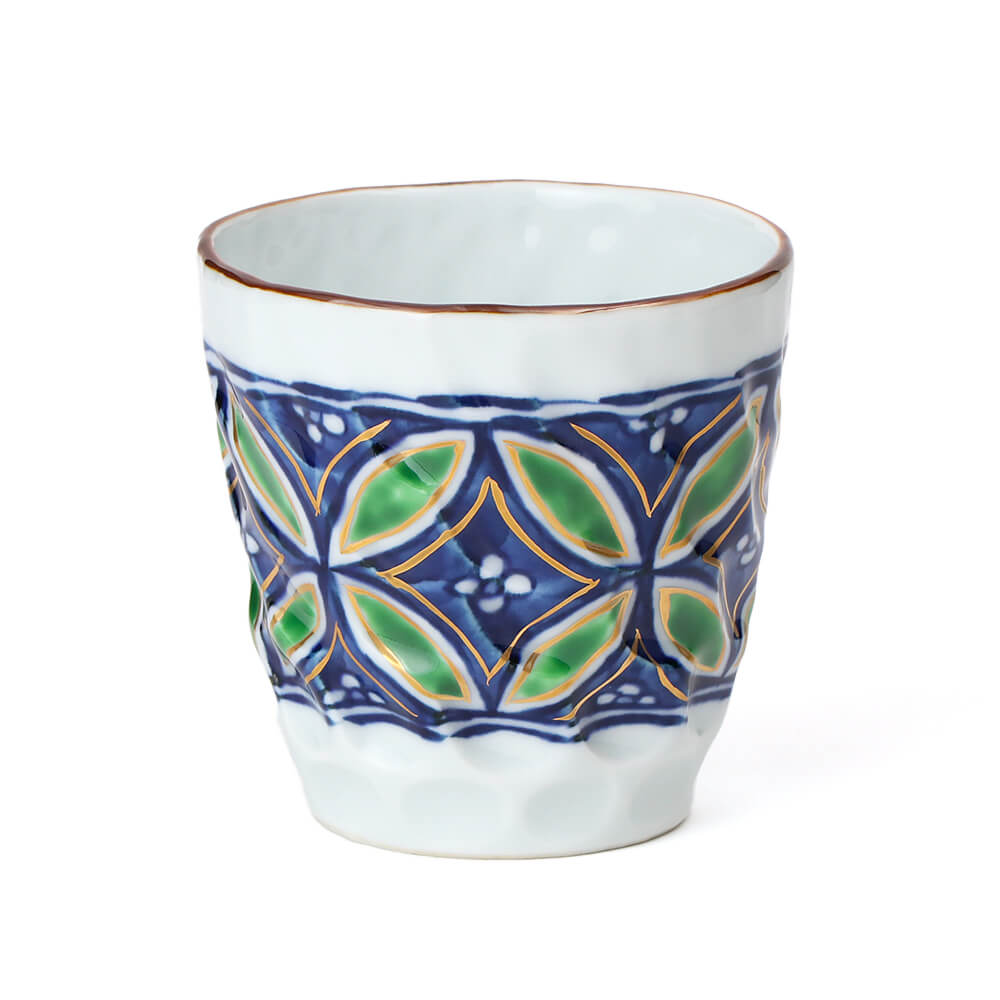 染金彩赤七宝紋 湯呑 ｜ 有田焼の源右衛門窯公式オンラインショップ