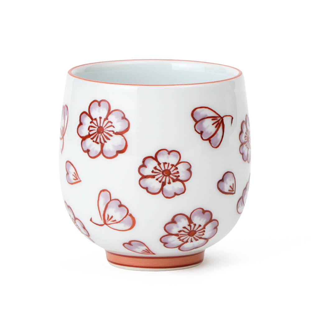 赤絵桜花文 湯呑 ｜ 有田焼の源右衛門窯公式オンラインショップ