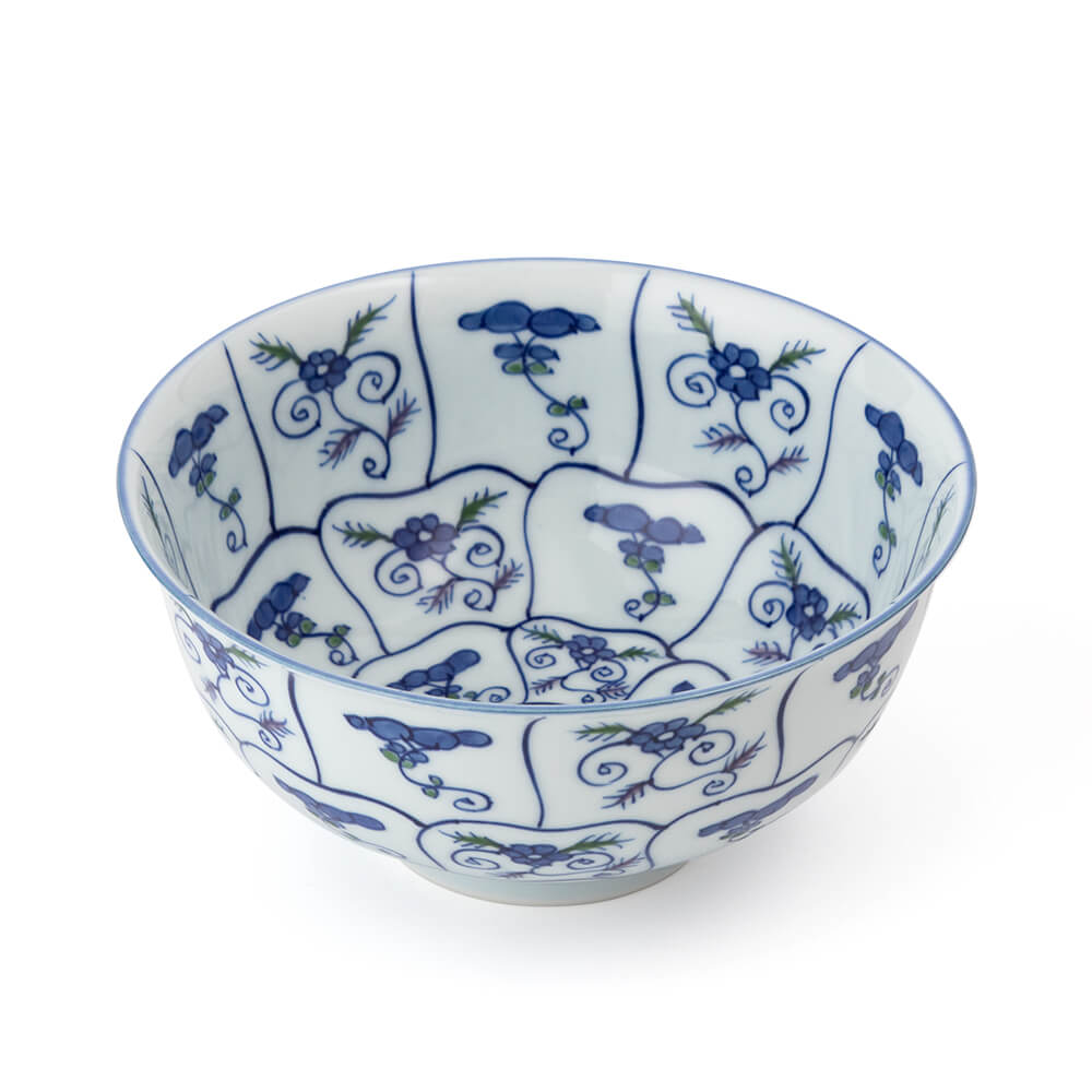 染錦なずな紋 麺鉢 ｜ 有田焼の源右衛門窯公式オンラインショップ