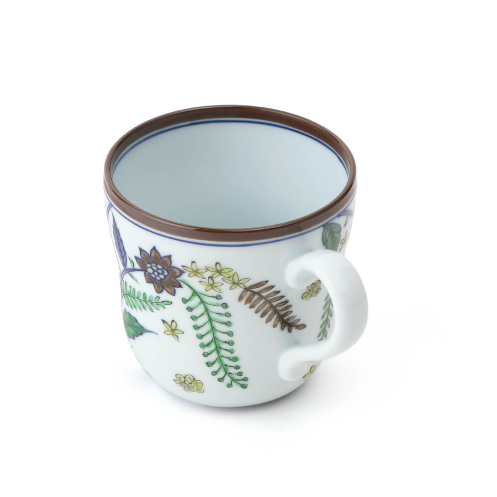 染錦更紗手花蝶文 マグカップ ｜ 有田焼の源右衛門窯公式オンライン