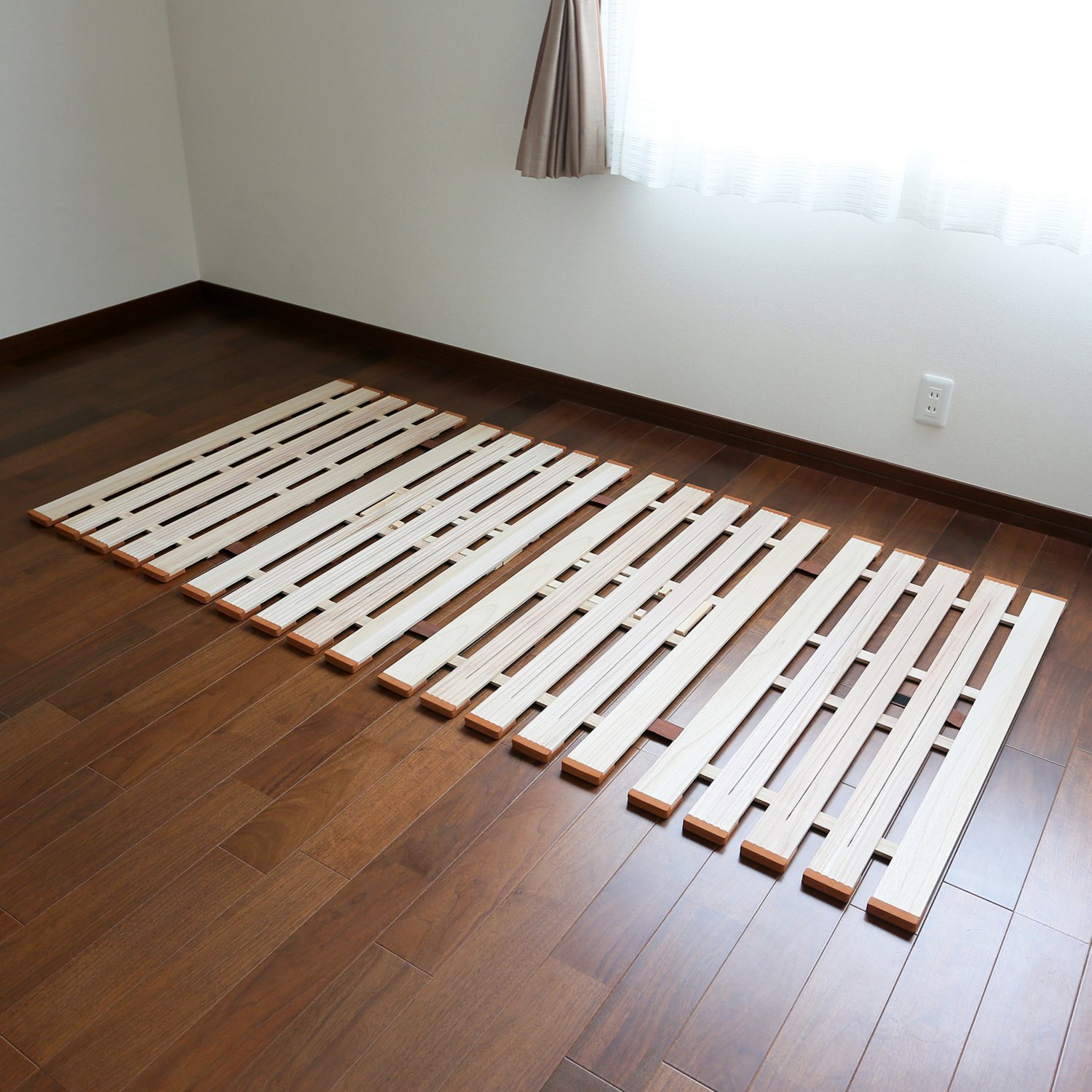 ダブル＞薄型軽量 桐すのこベッド 4つ折れ式- ショップチャンネル