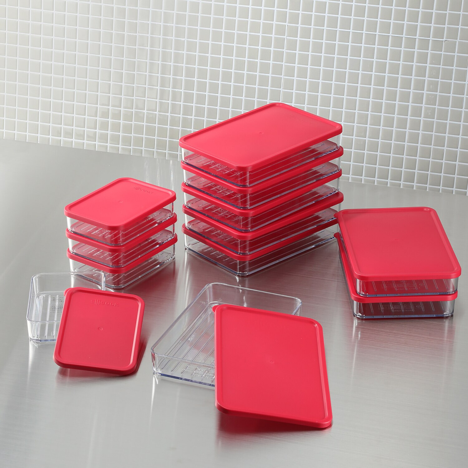 ビバライズ ビバ フラットフラット 密閉保存容器 同色12個セット