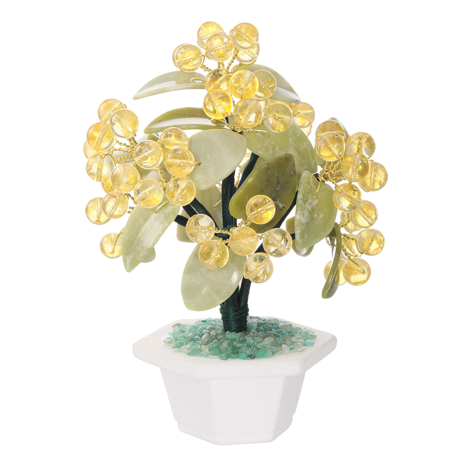 幸石堂 福禄寿の天然石 育てる盆栽 大金運祈願 “黄金色の金柑宝樹