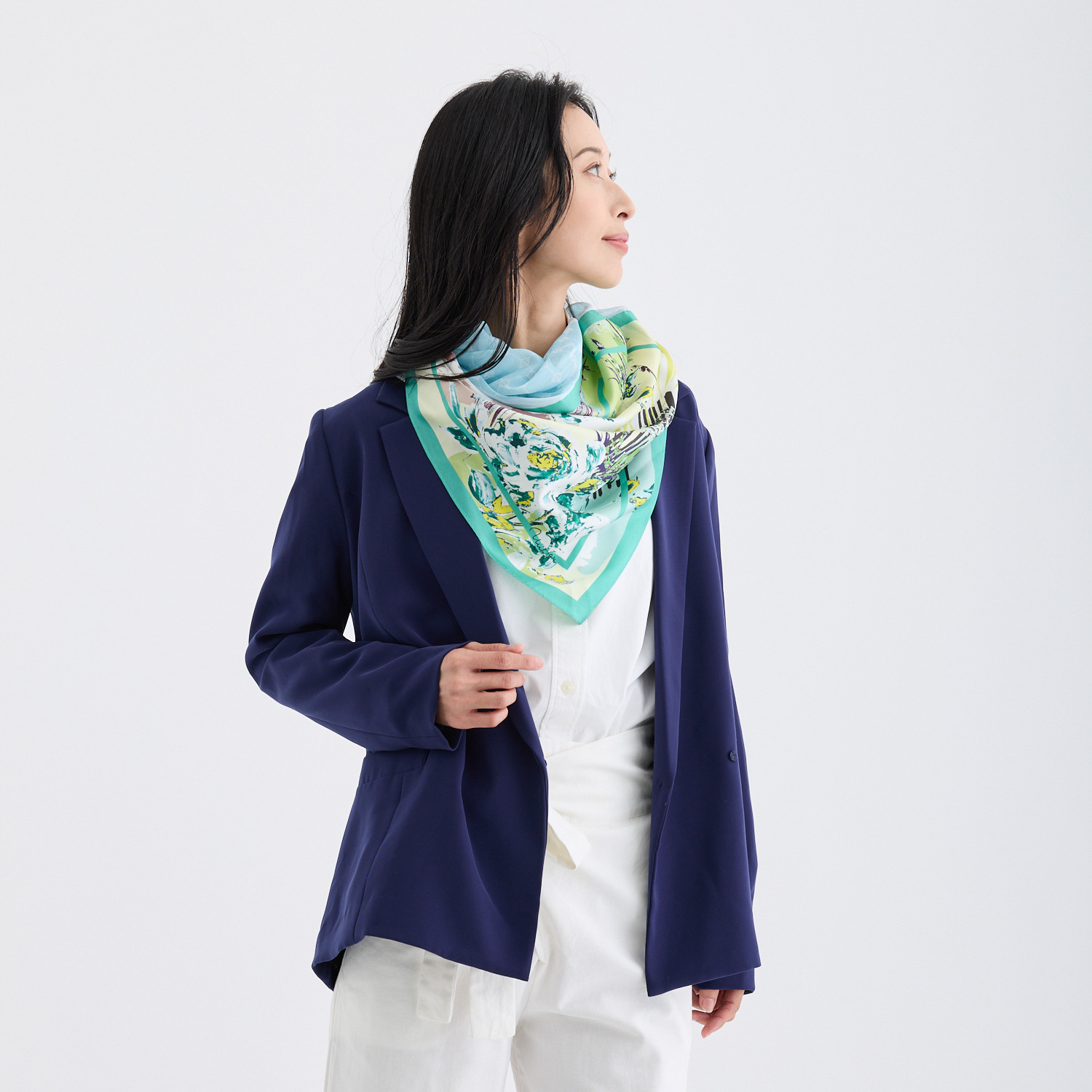 ミラ・ショーン シルク100％ ツイル＆シフォン スヌード- ショップ