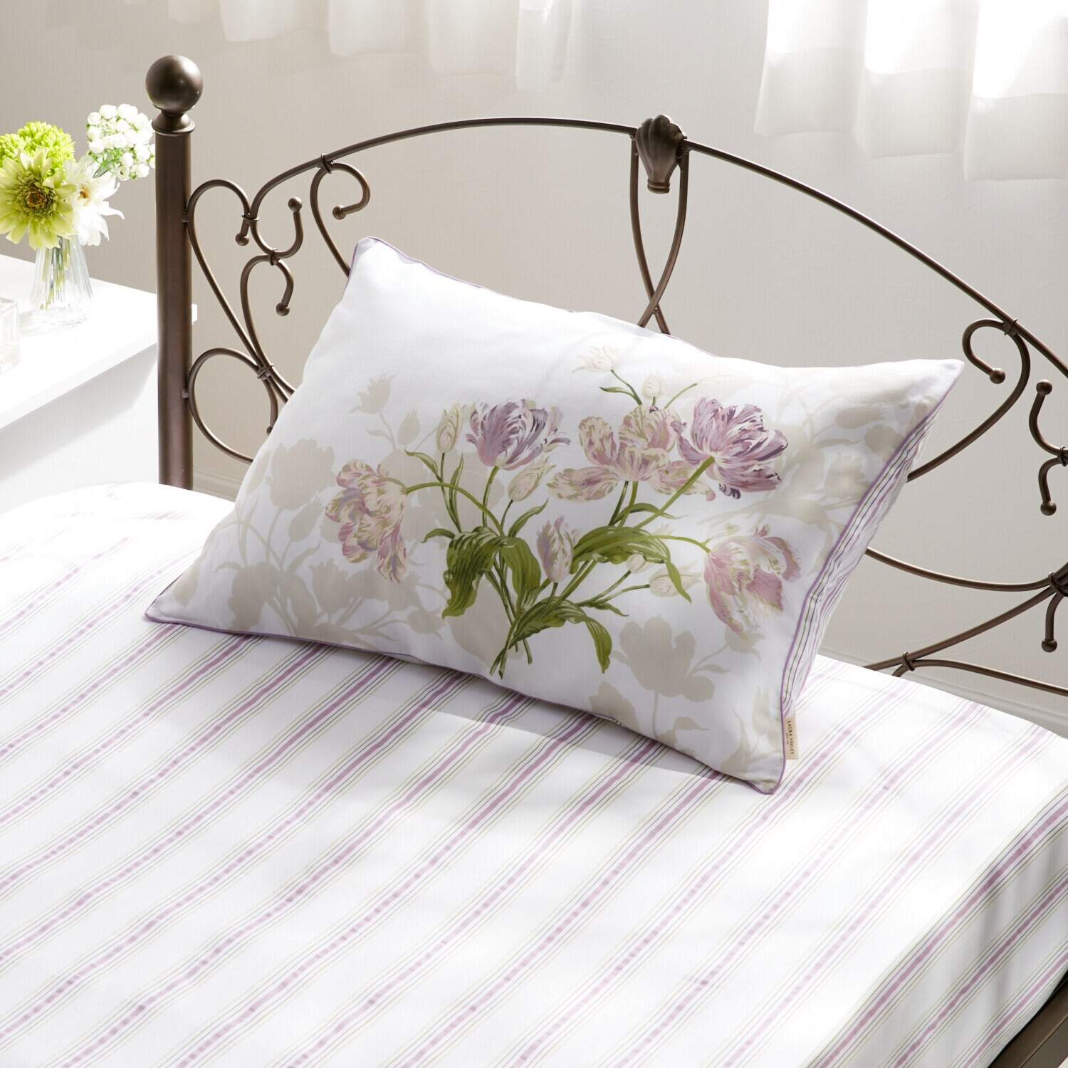 ローラアシュレイ ゴスフォード コットン100％サテン ピローケース