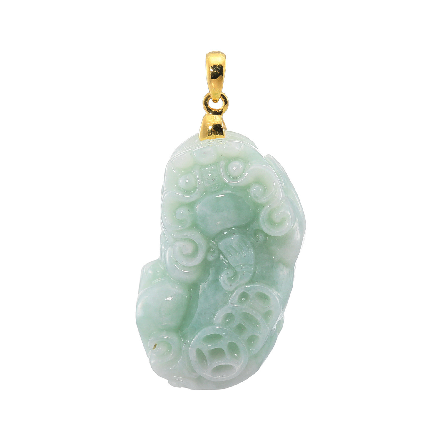 マスターストーン シルバー 無着色本翡翠 貔貅（ひきゅう）彫り