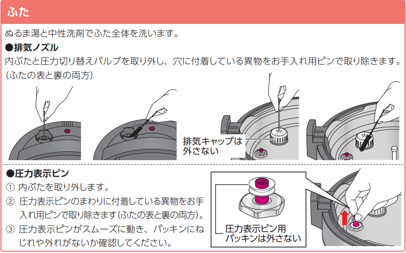 圧力ピンの下げ方を教えてほしい｜クッキングプロ ベーシック（電気