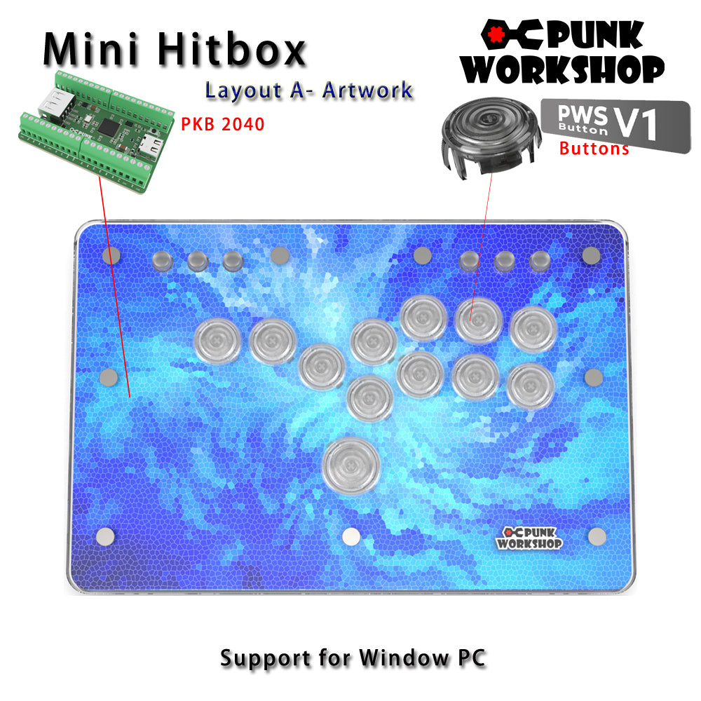 Punk Workshop Mini BOX Leverless Controller Mini HitBox SOCD