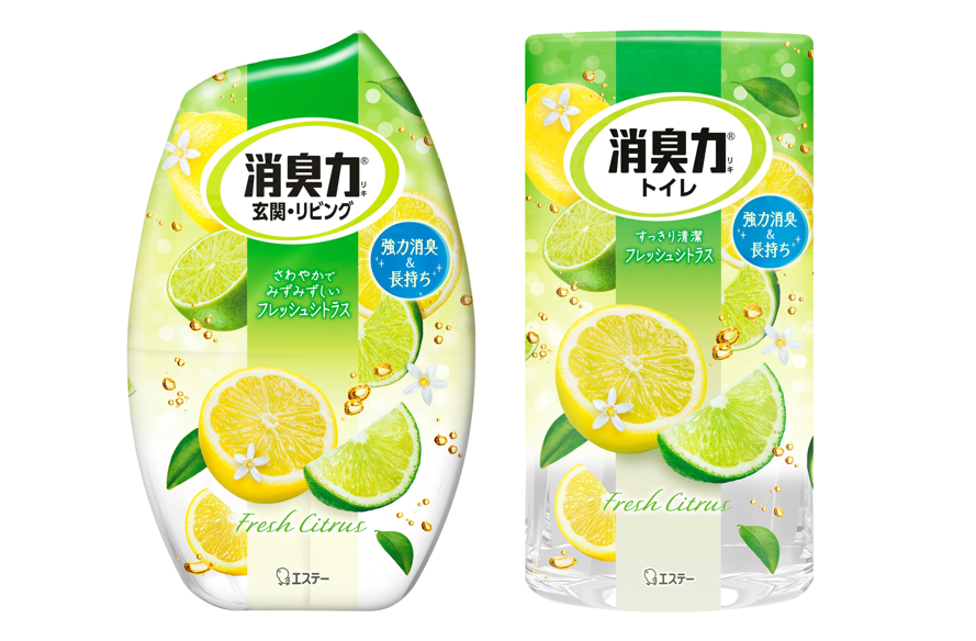 消臭力 玄関・リビング用」「消臭力 トイレ用」に〈フレッシュシトラス