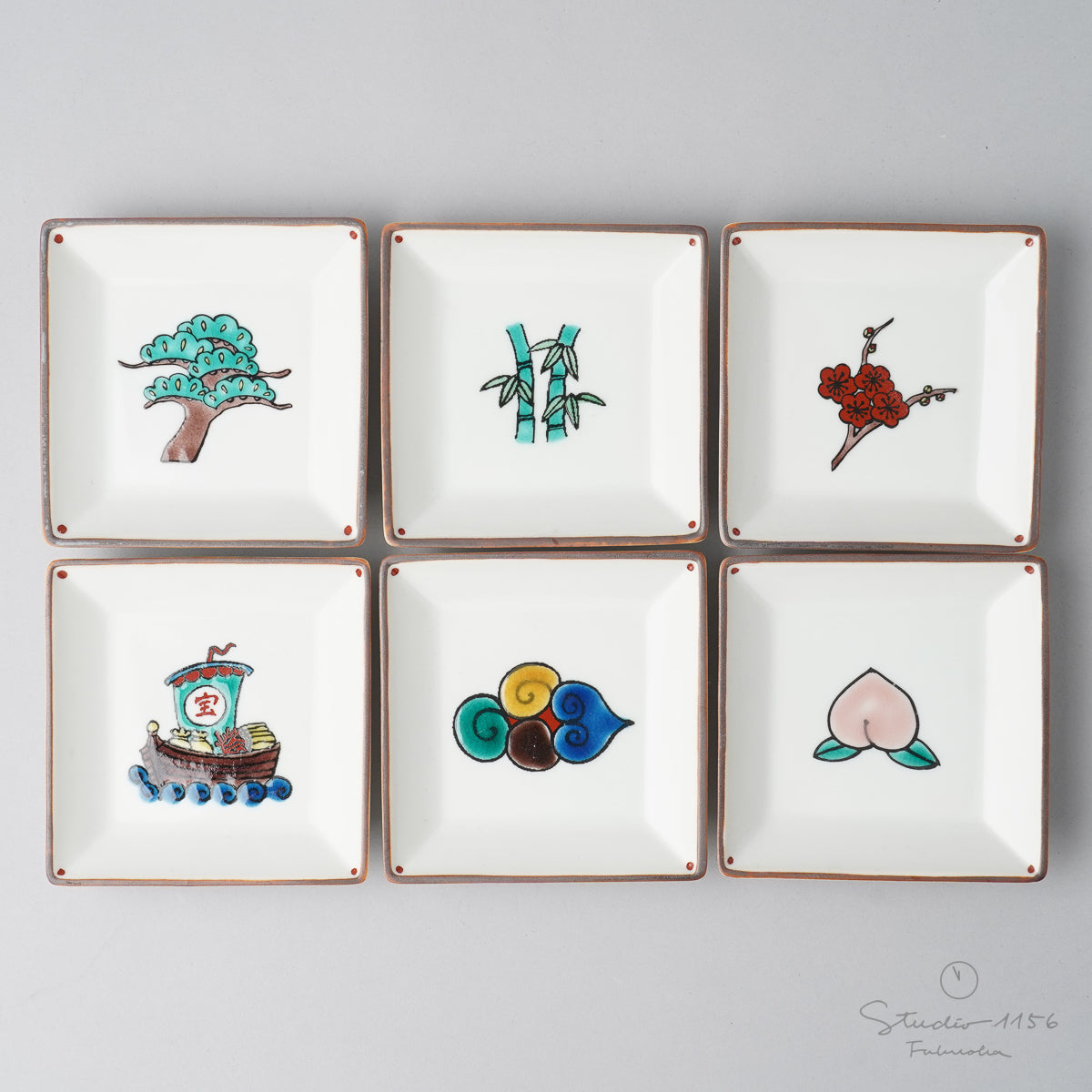 九谷焼 寿ぎ(コトホギ)シリーズ 角小皿 9cm 双鳩窯の通販｜Studio1156