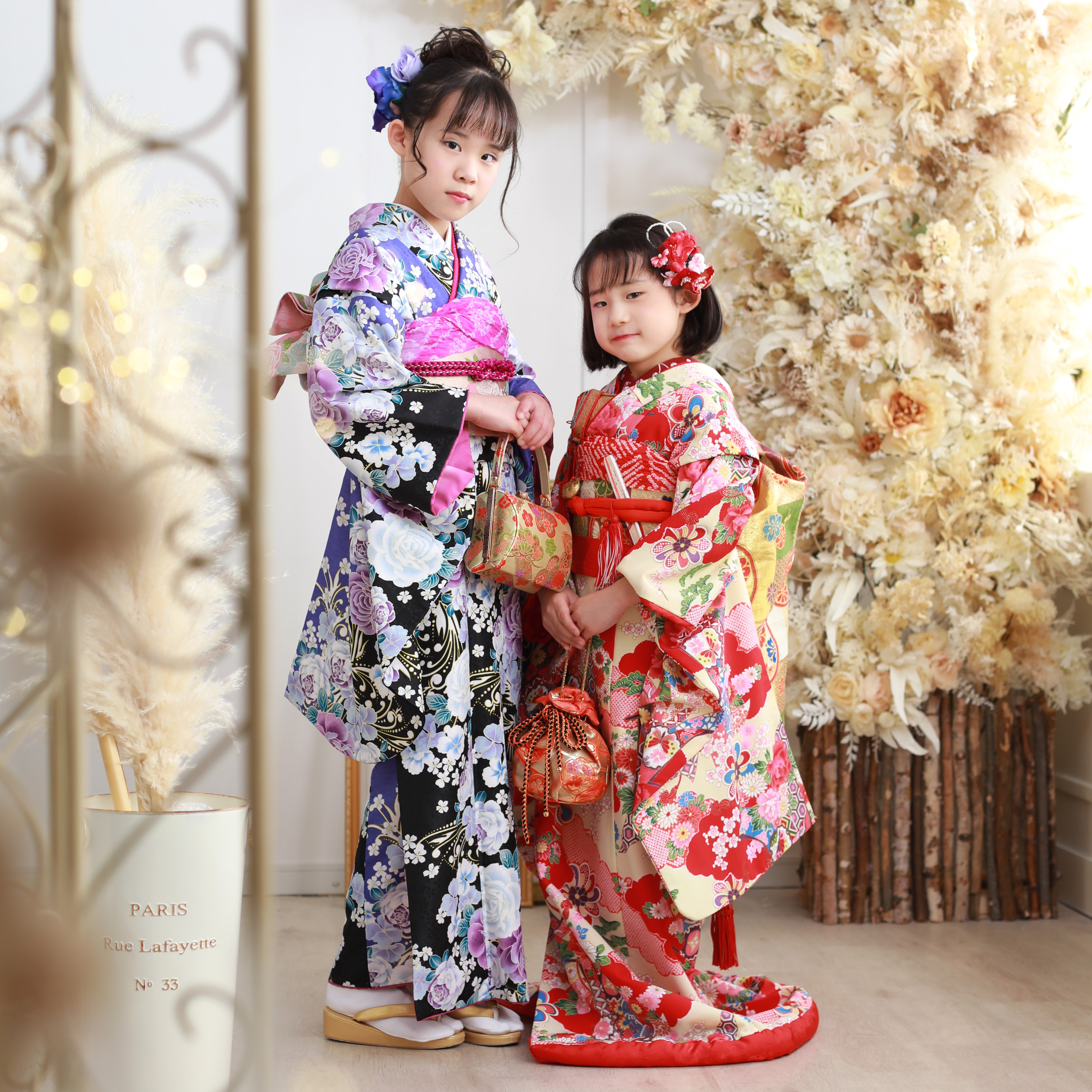 上尾店で七歳の七五三前撮り撮影で大人気の衣裳「舞妓（まいこ）着物