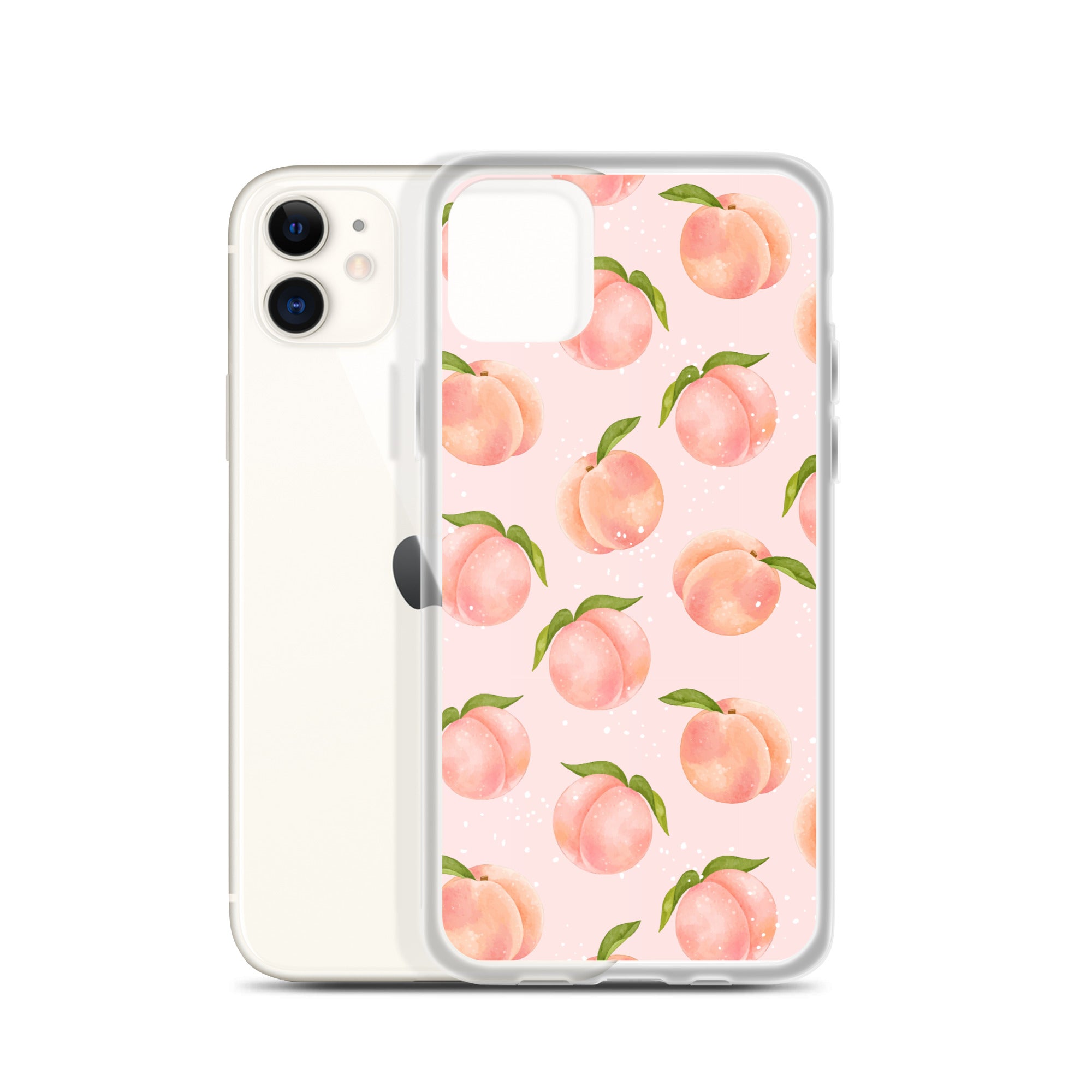 Peach iPhone 17 16 15 14 Pro Max Case, Orange Pink Fruit Print