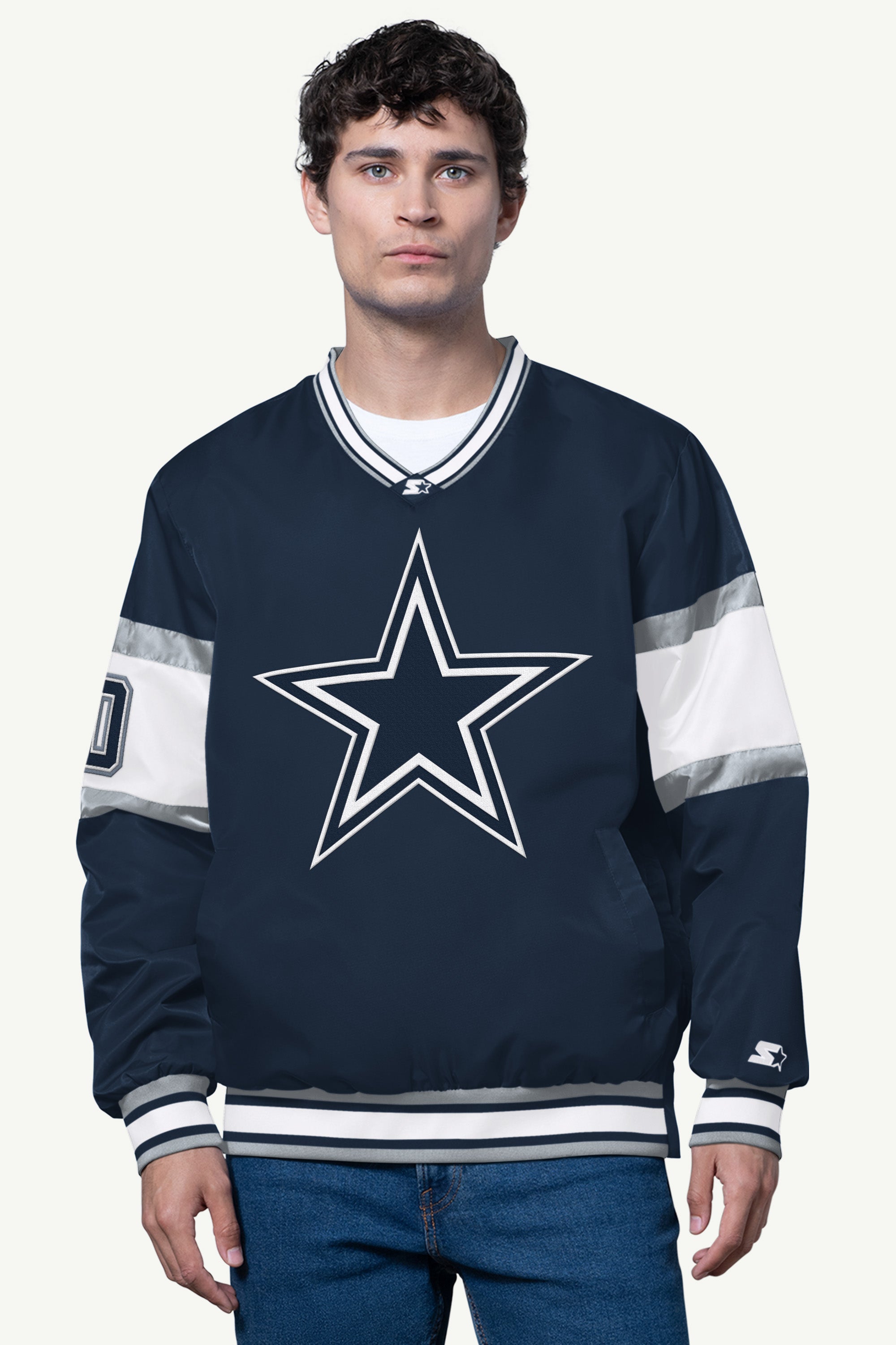 Mens Dallas Cowboys Signal Collar Pullover | NFL | Starter