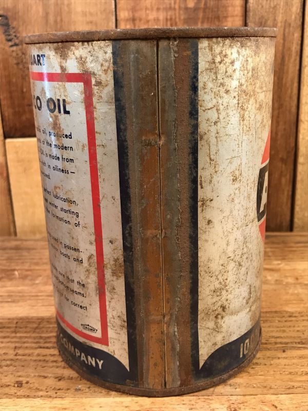 Penn Amoco Oil Tin Can アモコ ビンテージ オイル缶 ブリキ缶 50年代