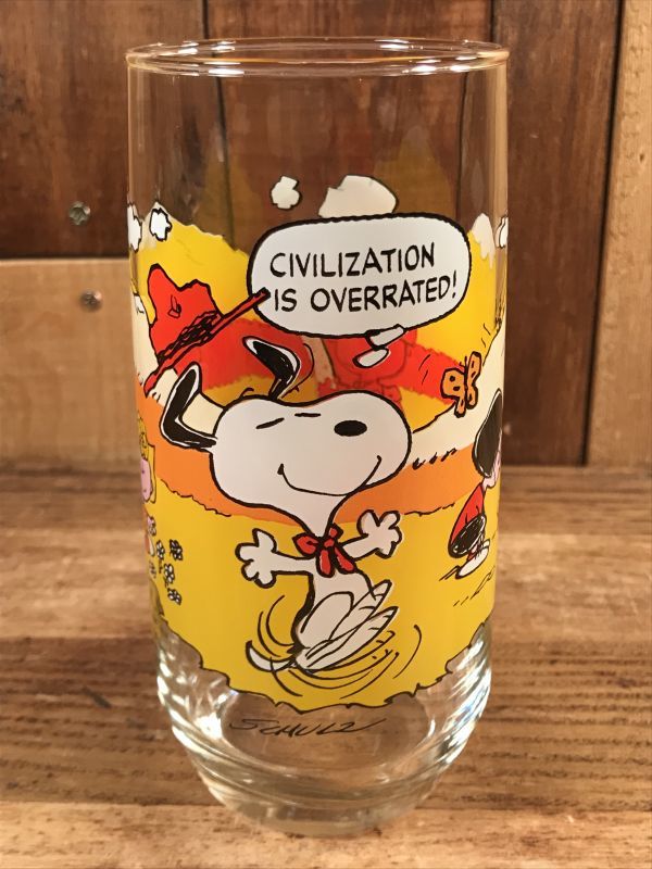McDonald's Camp Snoopy Collection “Clvilization” Glass