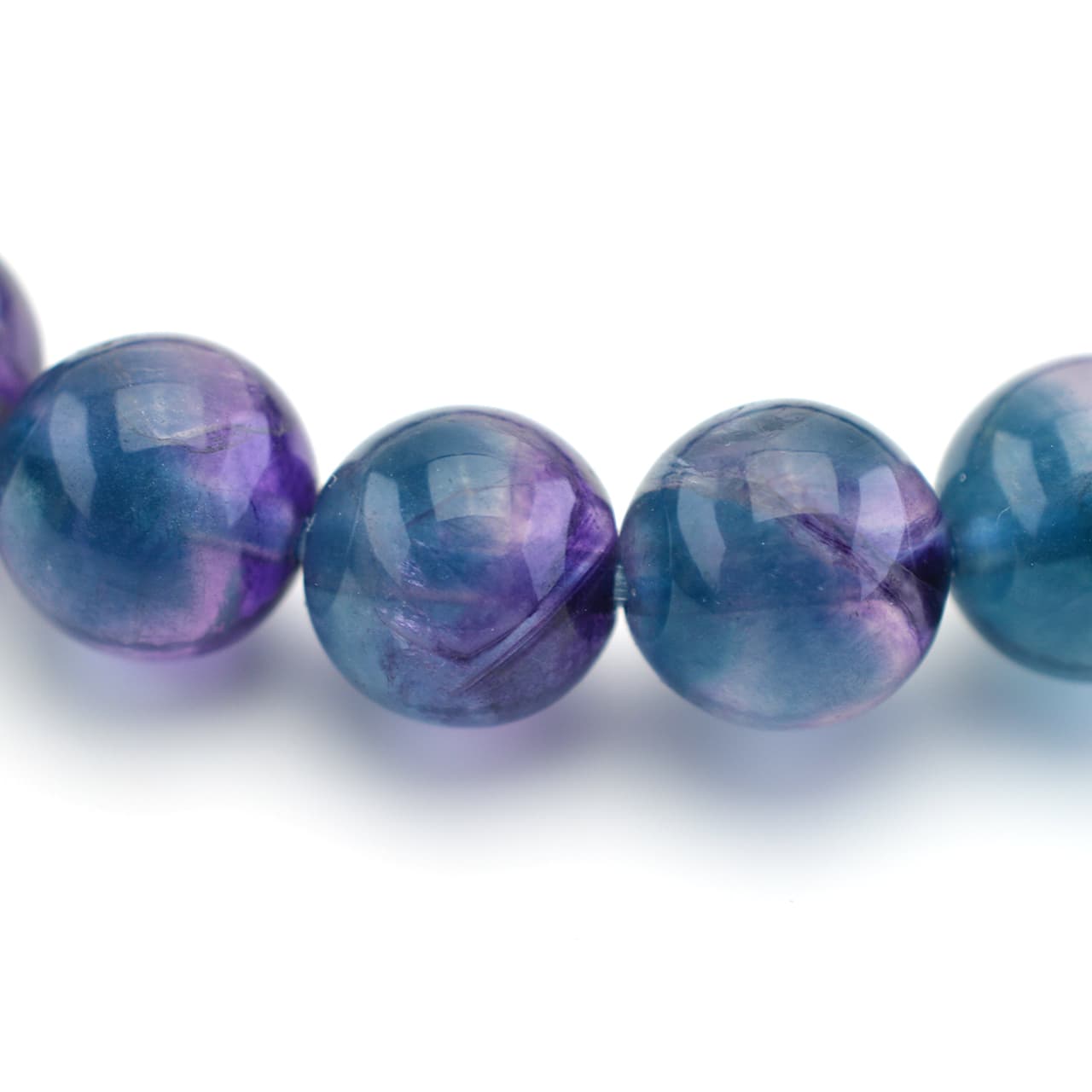 バイカラーフローライト - 8mm玉、サイズ15cm | 天然石ブレスレットの