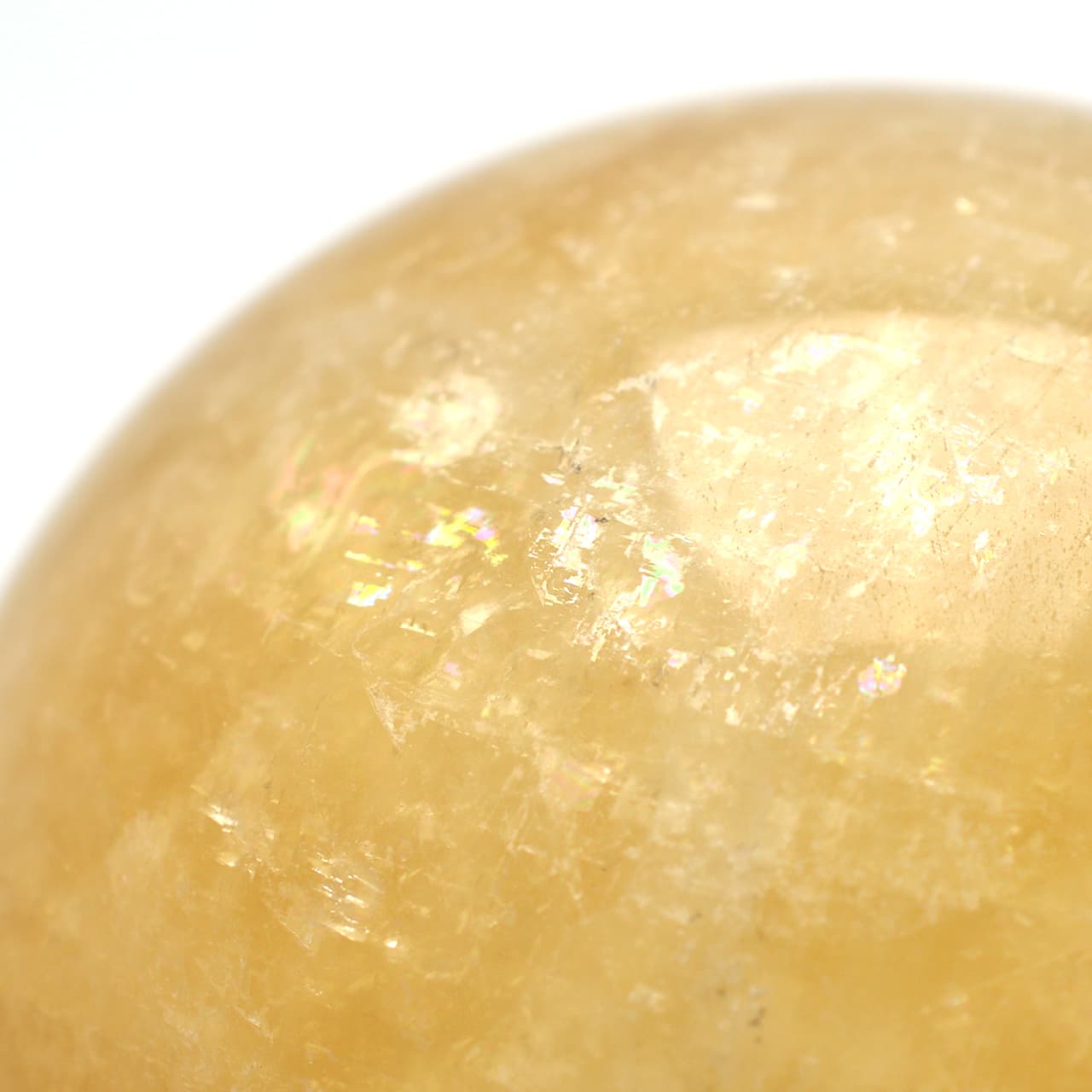 オレンジカルサイト丸玉スフィア - 約75mm【台座付】 | 天然石置物類の