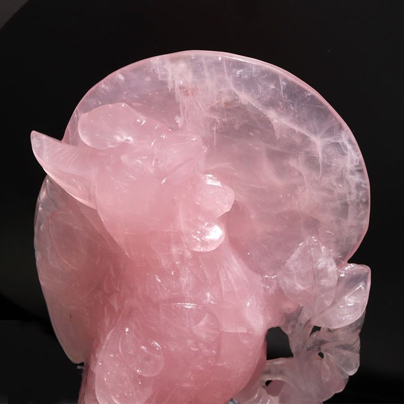 置物 ローズクォーツ 鳳凰 ブラジル産 台付き 風水 運気 金運 財運