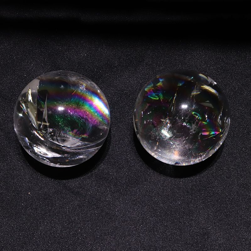 丸玉 アイリスクォーツ 丸 約30mm ブラジル産 虹入り水晶 幸福に導く