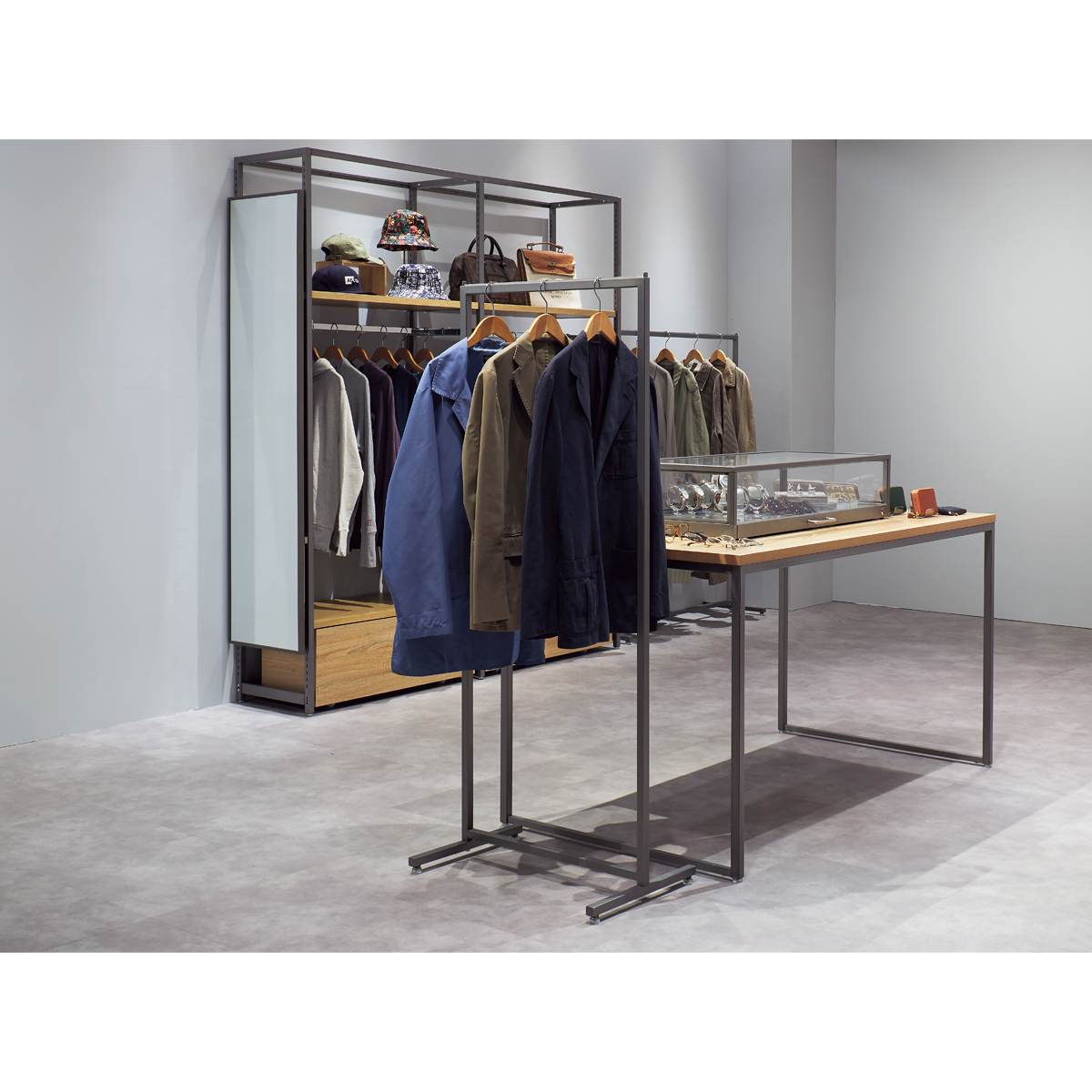 溶接一体型ハンガー スチールクリア〔ストエキオリジナル〕 幅60×高さ150cm