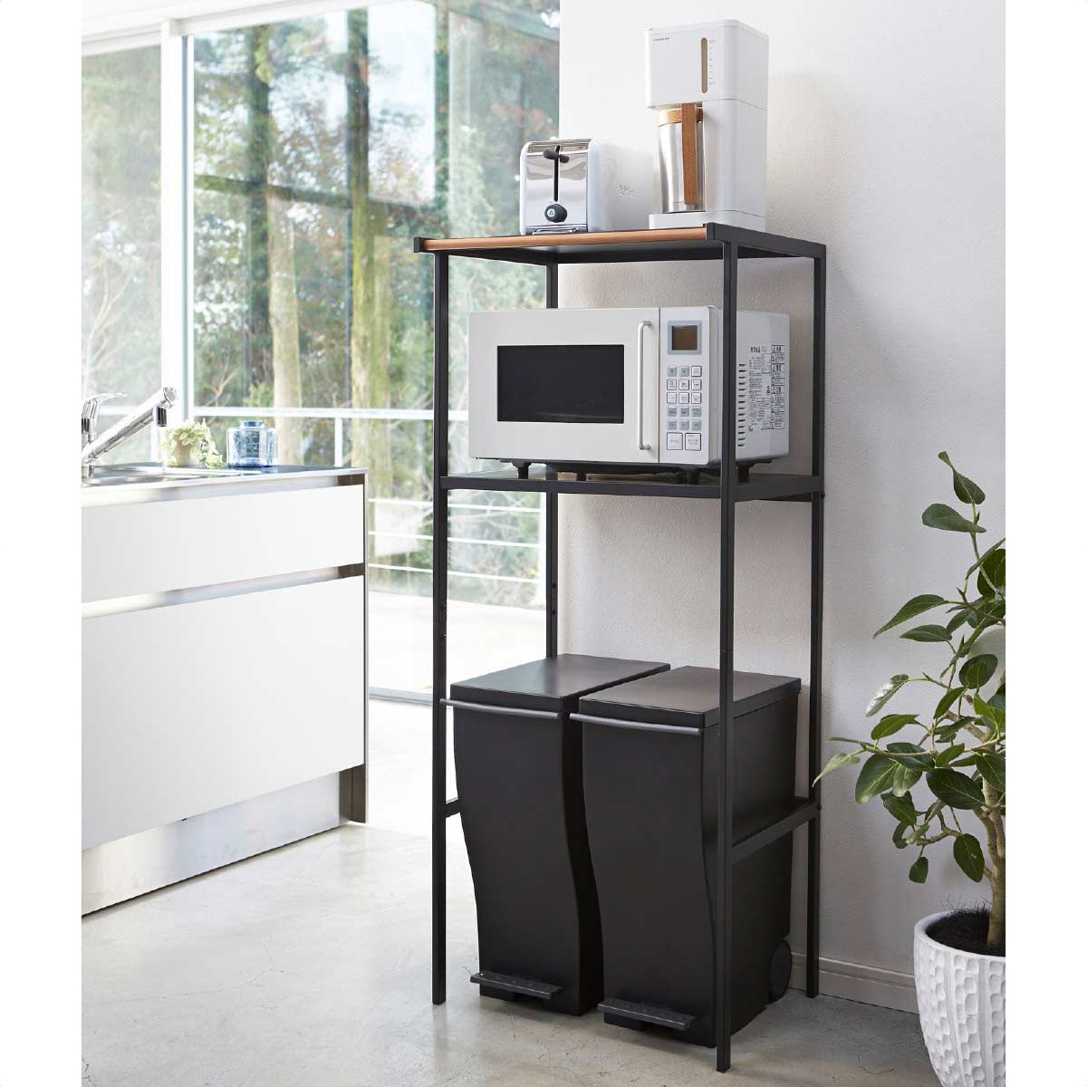 山崎実業 tower ゴミ箱上ラック ホワイト