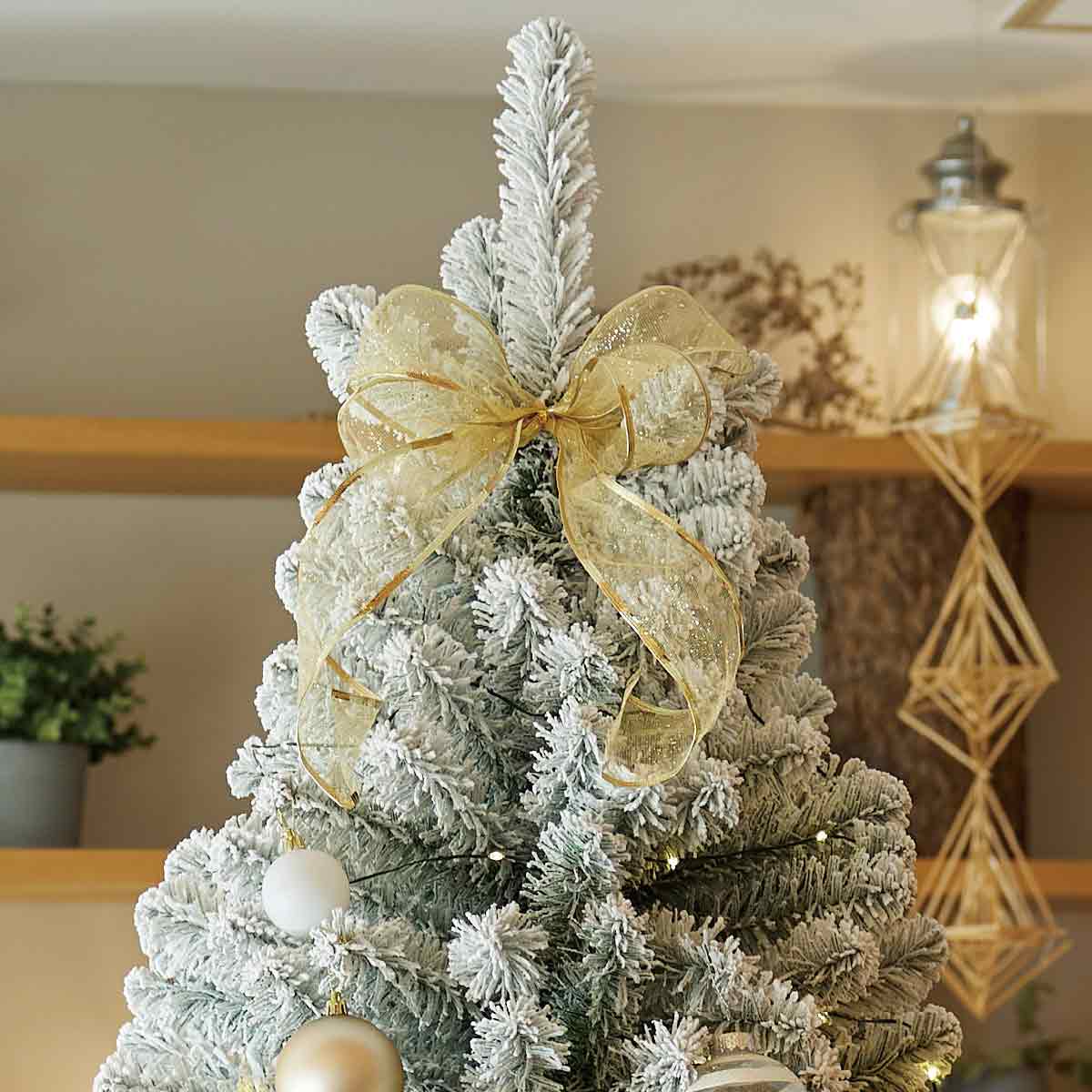 ウッドポットクリスマスツリーセット スノー［ストエキオリジナル］ 高