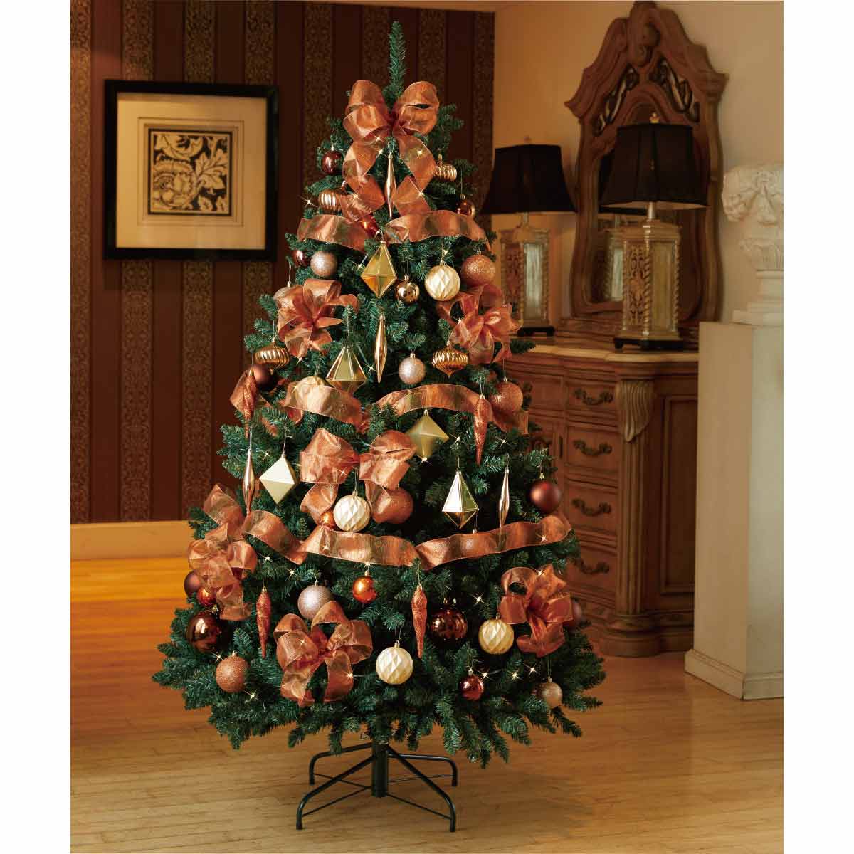 ゴージャスクリスマスツリーセット コパーゴールド［ストエキ