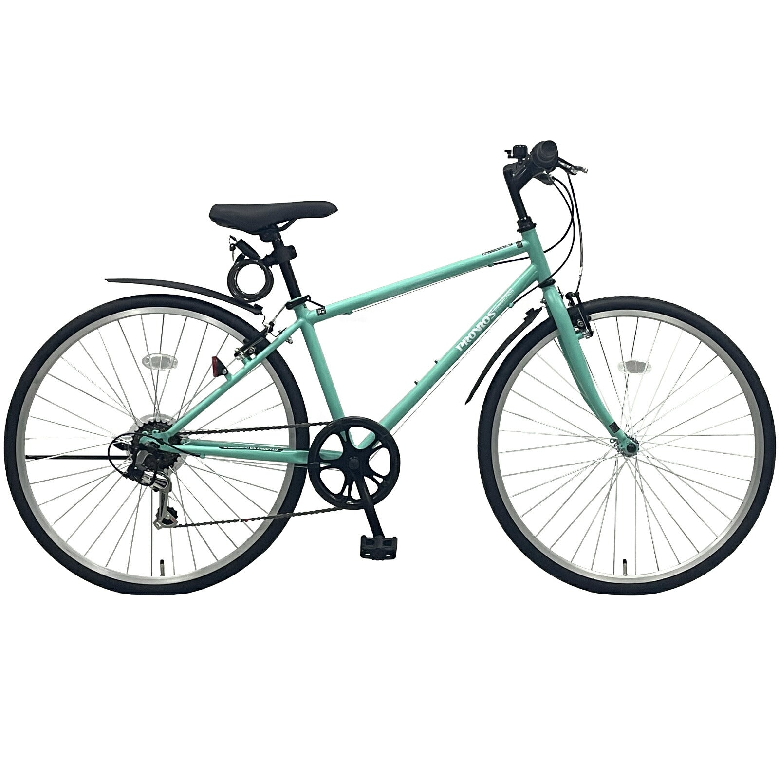 クロスバイク 自転車 26インチ シマノ6段変速 LEDライト ワイヤー錠