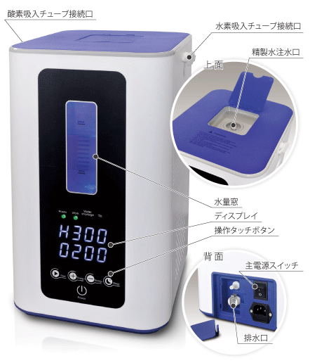 水素と酸素を選べる軽量/低価格水素吸入器select air HOME 300